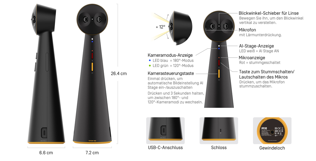 IPEVO TOTEM 180 Panorama-Konferenzkamera