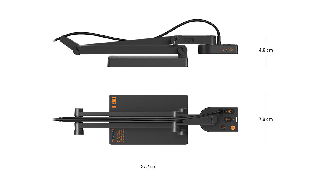 V4K PRO Ultra HD USB Dokumentenkamera zusammengefaltet